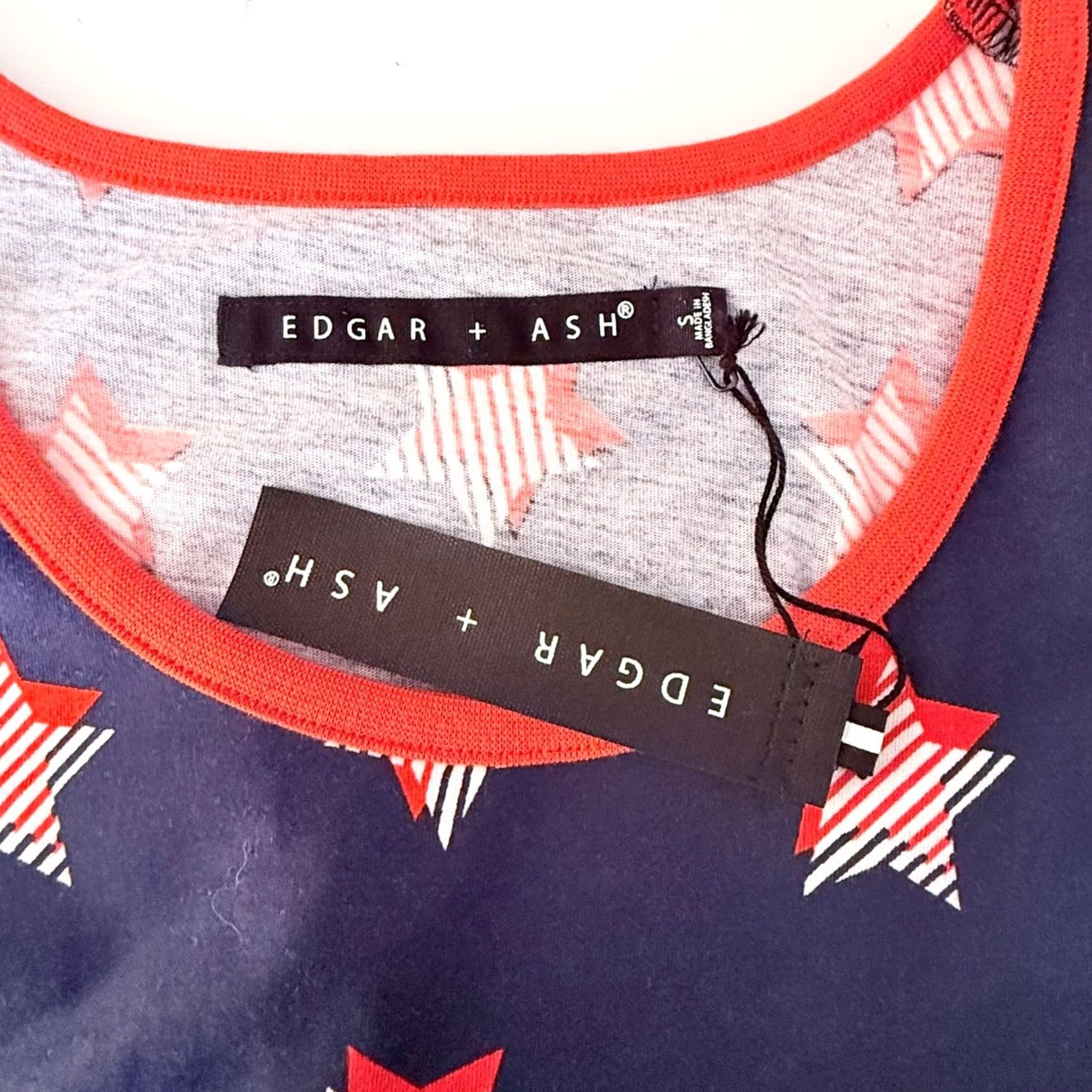 ASH Edgar + Ash Mens Small Tank Top Navy Blue Star Print Americana Patriotic NWT Size US S / EU 44-46 / 1 - 3 Thumbnail