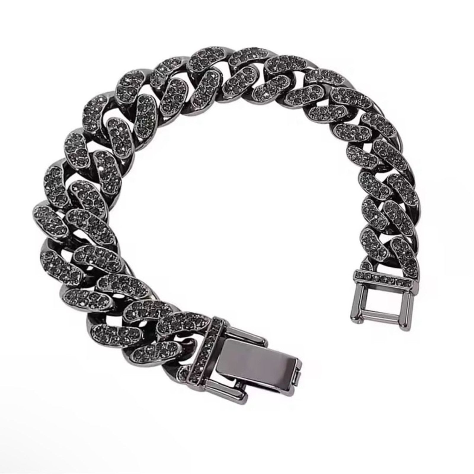 Other Black Miami Cuban Tennis Bracelets 7.9” Size ONE SIZE - 6 Thumbnail