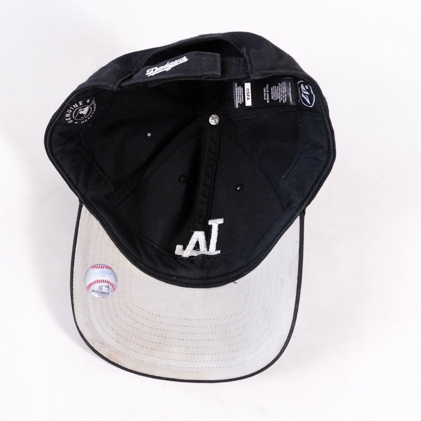 MLB '47 MLB Team LA Dodgers Yolanda Baseball Hat Cap Visor Black Size ONE SIZE - 6 Thumbnail