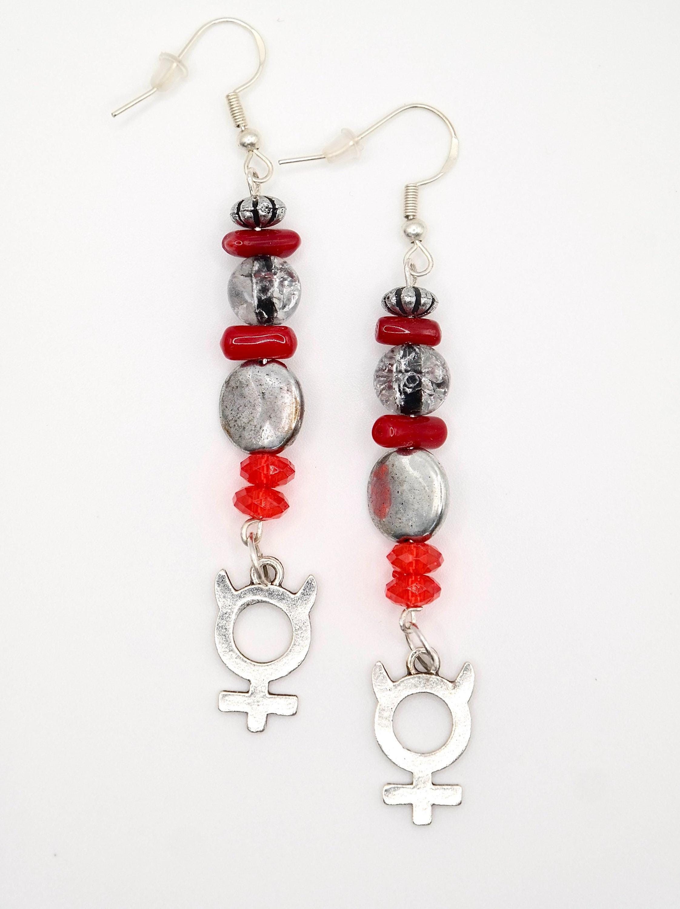 Handmade Devil Venus Symbol Earrings Size ONE SIZE - 4 Thumbnail