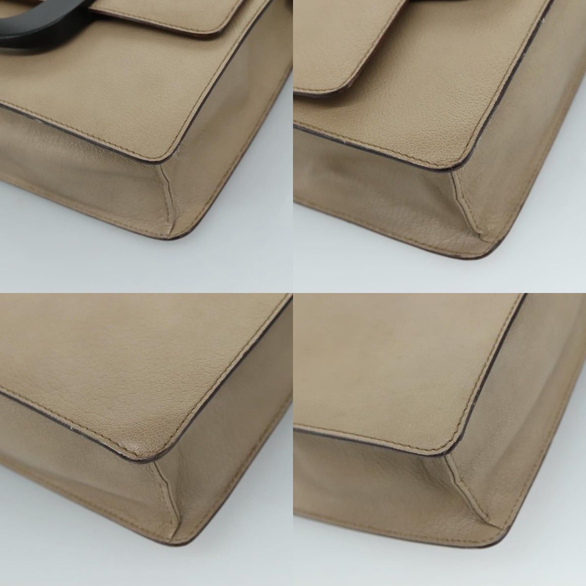 Gucci GUCCI Shoulder Bag Leather Wood Beige Black Gold Size ONE SIZE - 10 Thumbnail