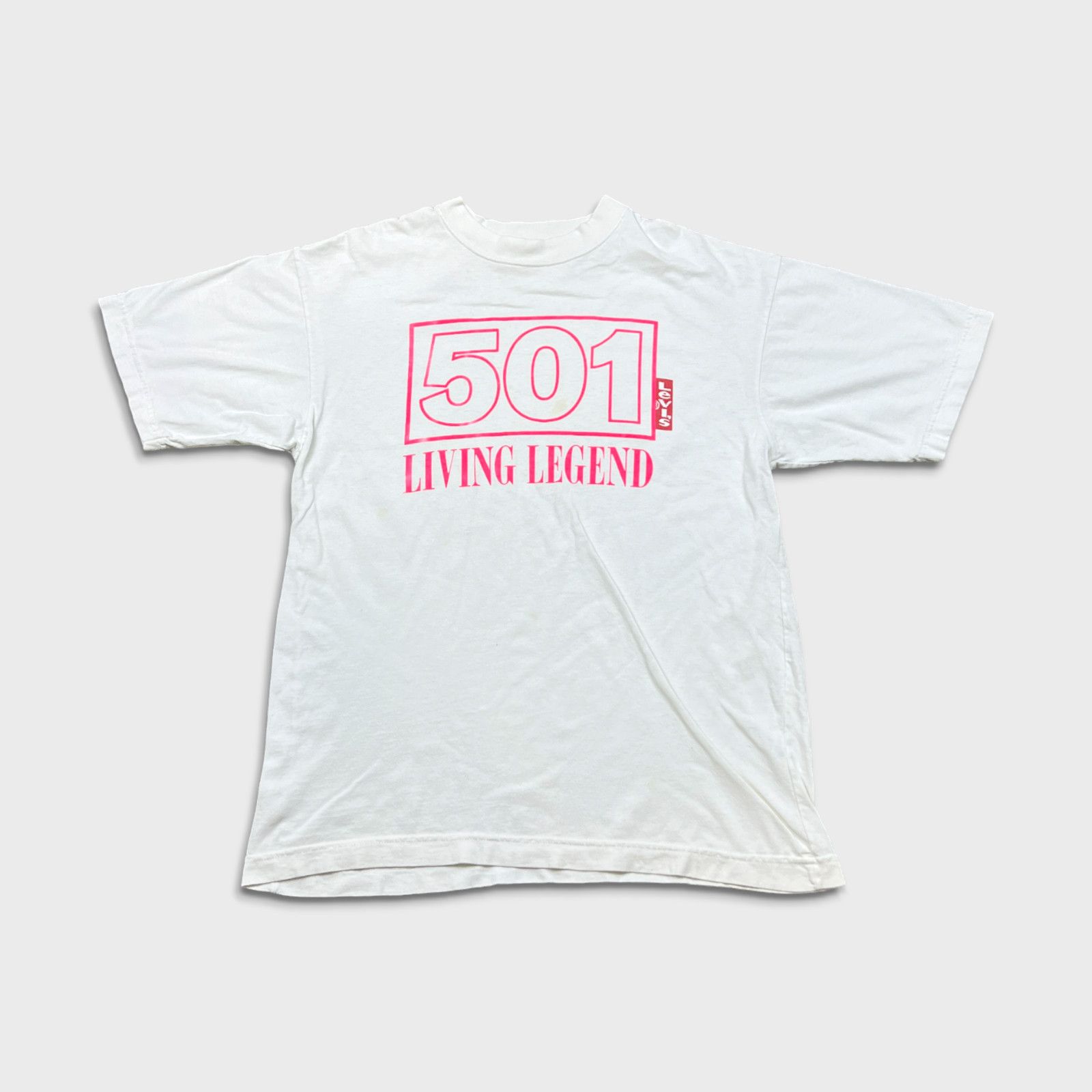 Levi's × Vintage Vintage 90s Levi's Small 501 Living Legend Spell Out Tee Size US S / EU 44-46 / 1 - 1 Thumbnail