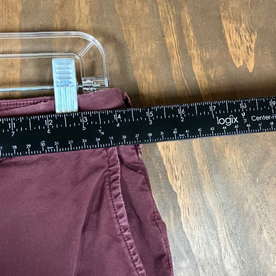 American Eagle Outfitters American Eagle Mens Pants Slim 28x34 Chino Cotton Blend Stretch Burgundy Red Regular Rise Mid Front Flat Front Workwear Casual Mens Size US 28 / EU 44 - 7 Thumbnail