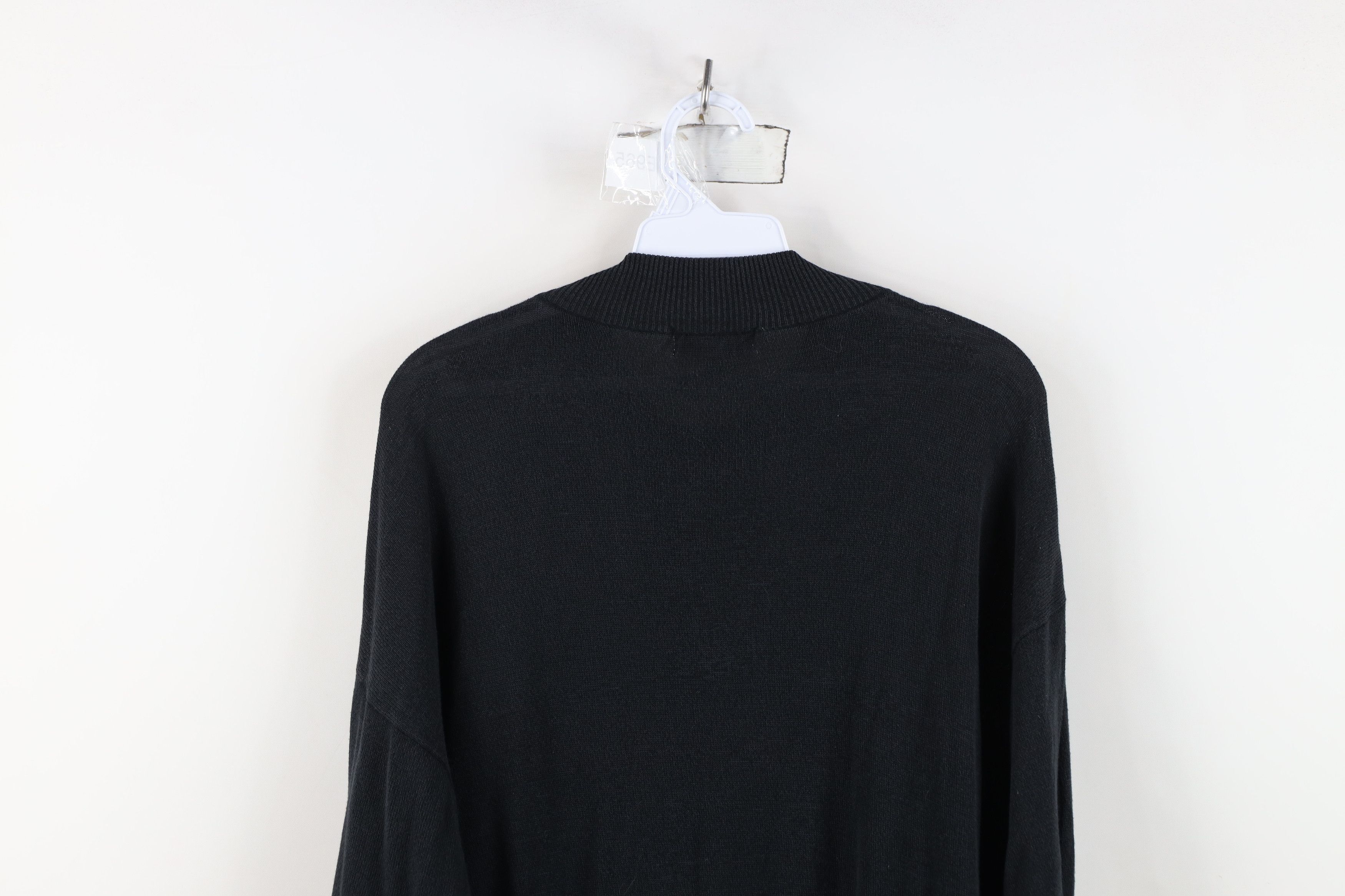Vintage Vintage 90s Streetwear Blank Silk Blend Knit Sweater Black Size US XXL / EU 58 / 5 - 10 Thumbnail