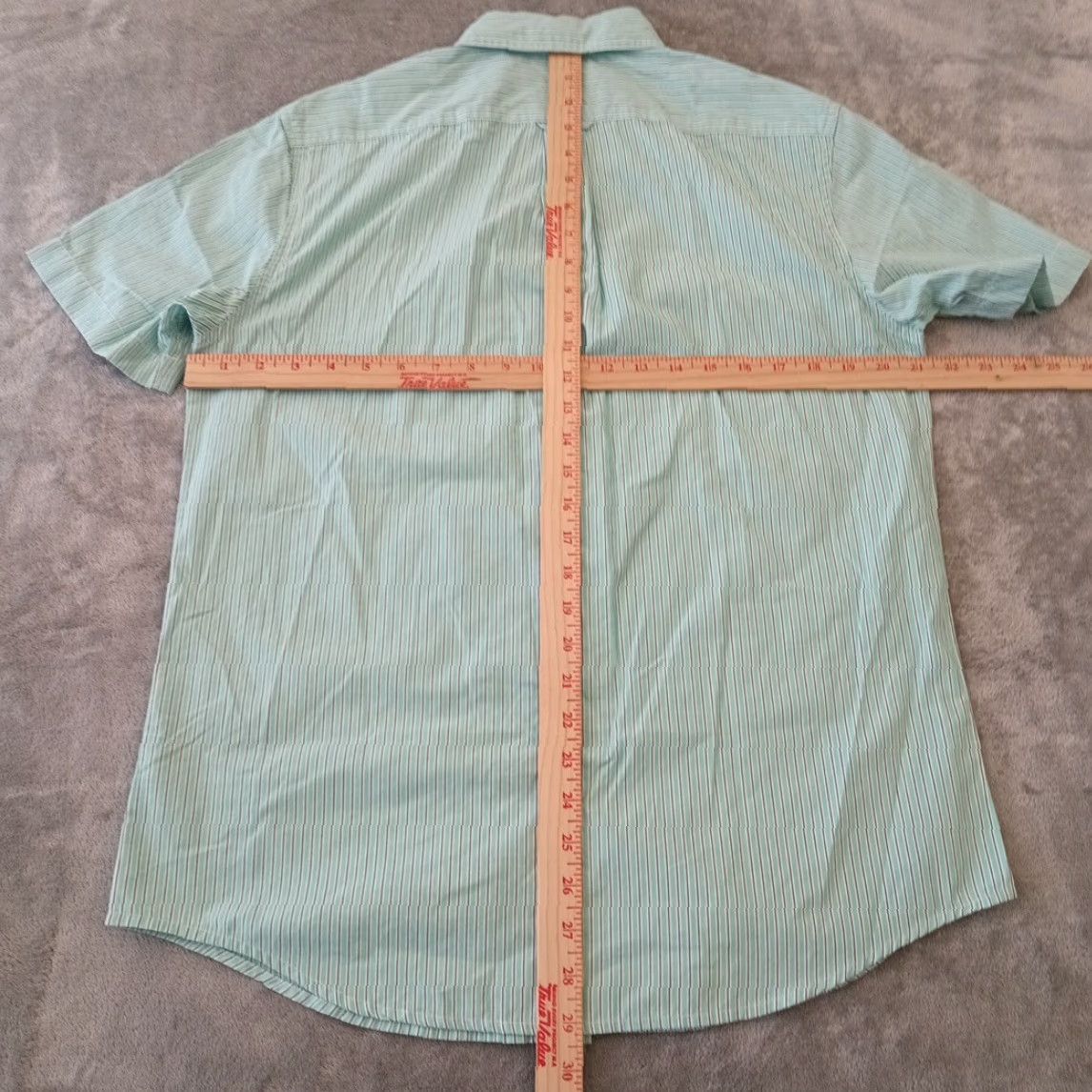 Chaps Chaps Shirt Mens M Blue Striped Button-Down Short Sleeve Casual Cotton Blend New Regular Fit Size US M / EU 48-50 / 2 - 6 Thumbnail