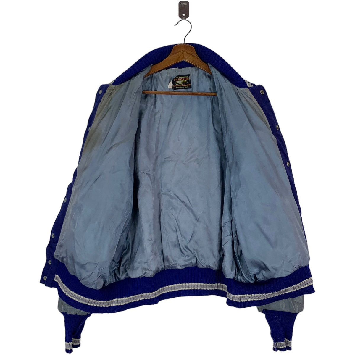 Delong VINTAGE SKOOKUM LETTERMAN JACKET LEATHER MENS 44 Size US L / EU 52-54 / 3 - 8 Thumbnail