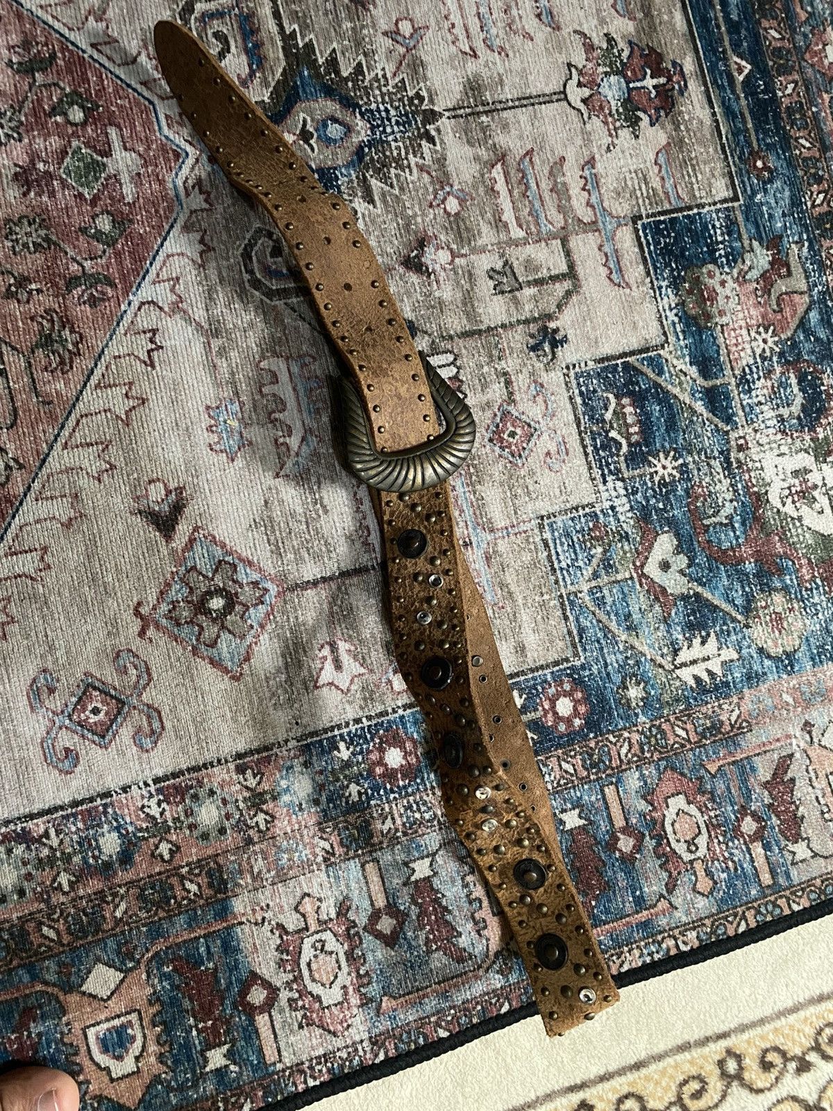 If Six Was Nine Leather studded elizabeth II penny australia belt Size ONE SIZE - 3 Thumbnail