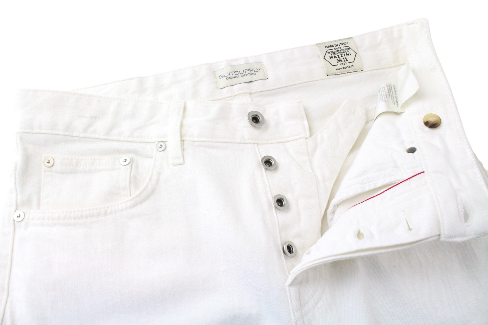 Suitsupply ALAIN W31/L32 White Cotton Denim Jeans 67849 Size US 31 - 4 Thumbnail