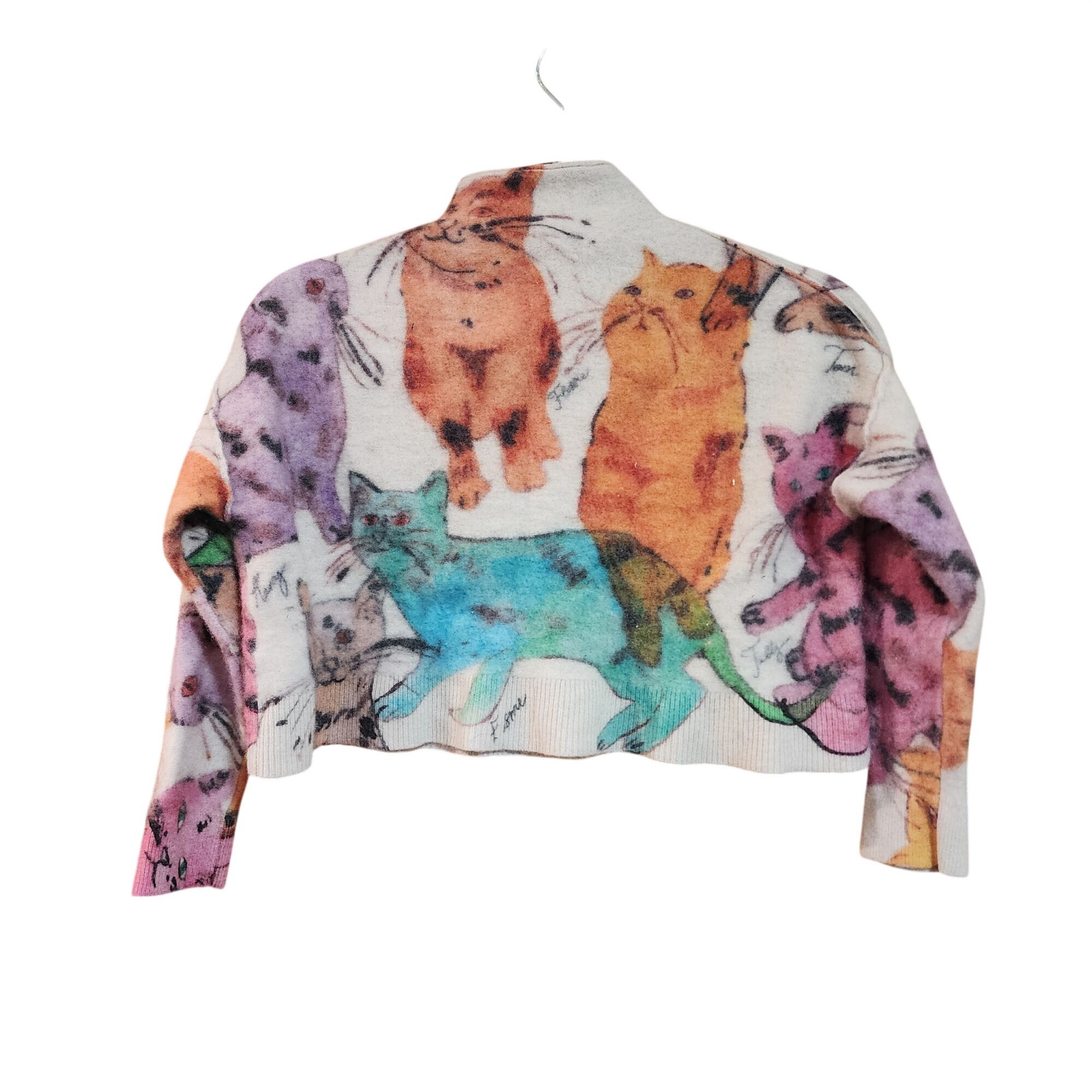 Anthropologie Anthropologie Pilcro 100% Cashmere Cropped 3/4 Sleeve Cat Sw Size XS / US 0-2 / IT 36-38 - 2 Thumbnail