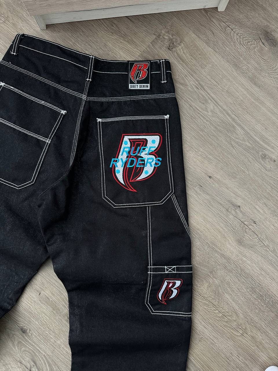 Japanese Brand × Vintage Vintage Japanese Ruff Ryders Baggy Black Pants Size US 34 / EU 50 - 5 Thumbnail