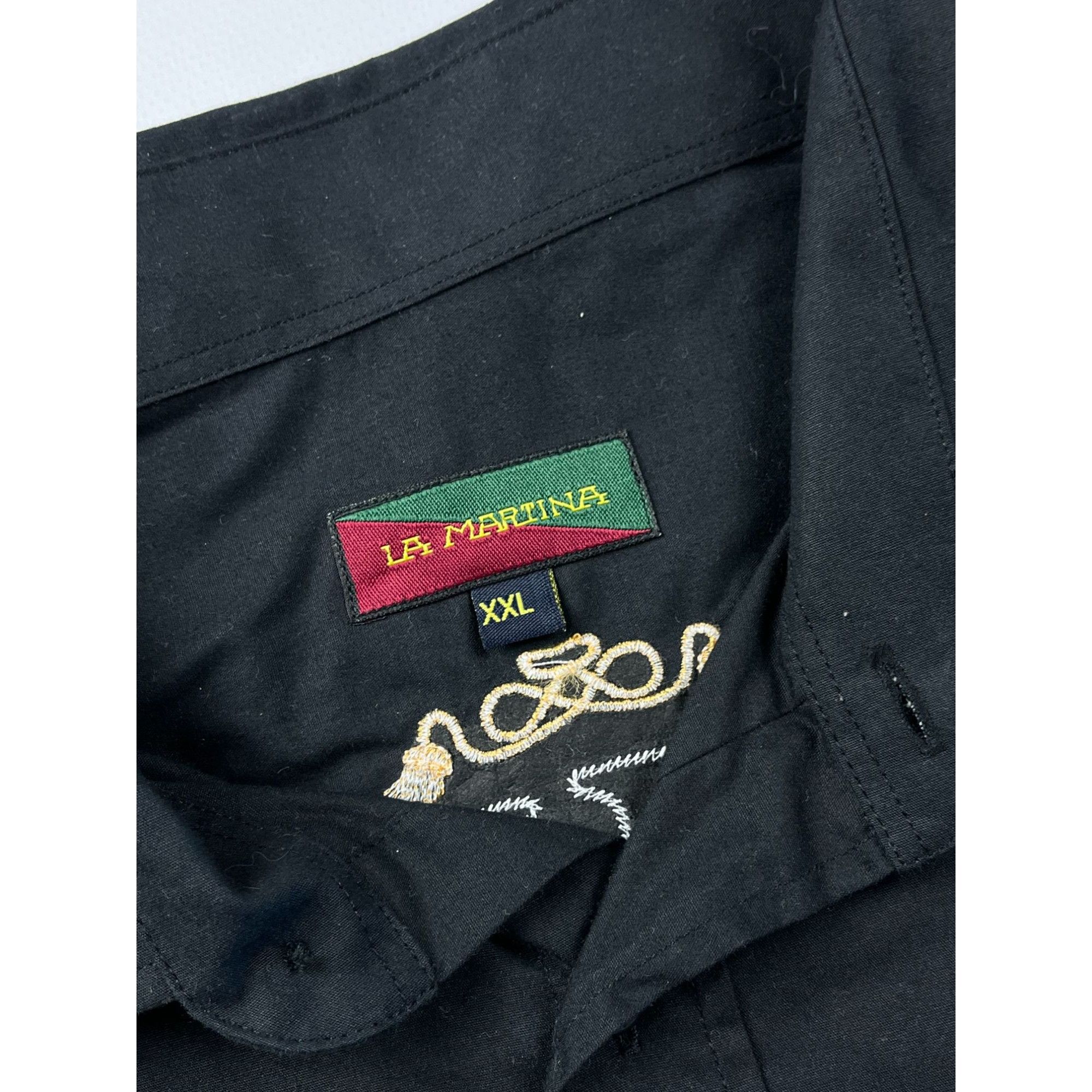 La Martina × Vintage La Martina Mens Black Long-Sleeve Polo Shirt Size US M / EU 48-50 / 2 - 7 Thumbnail