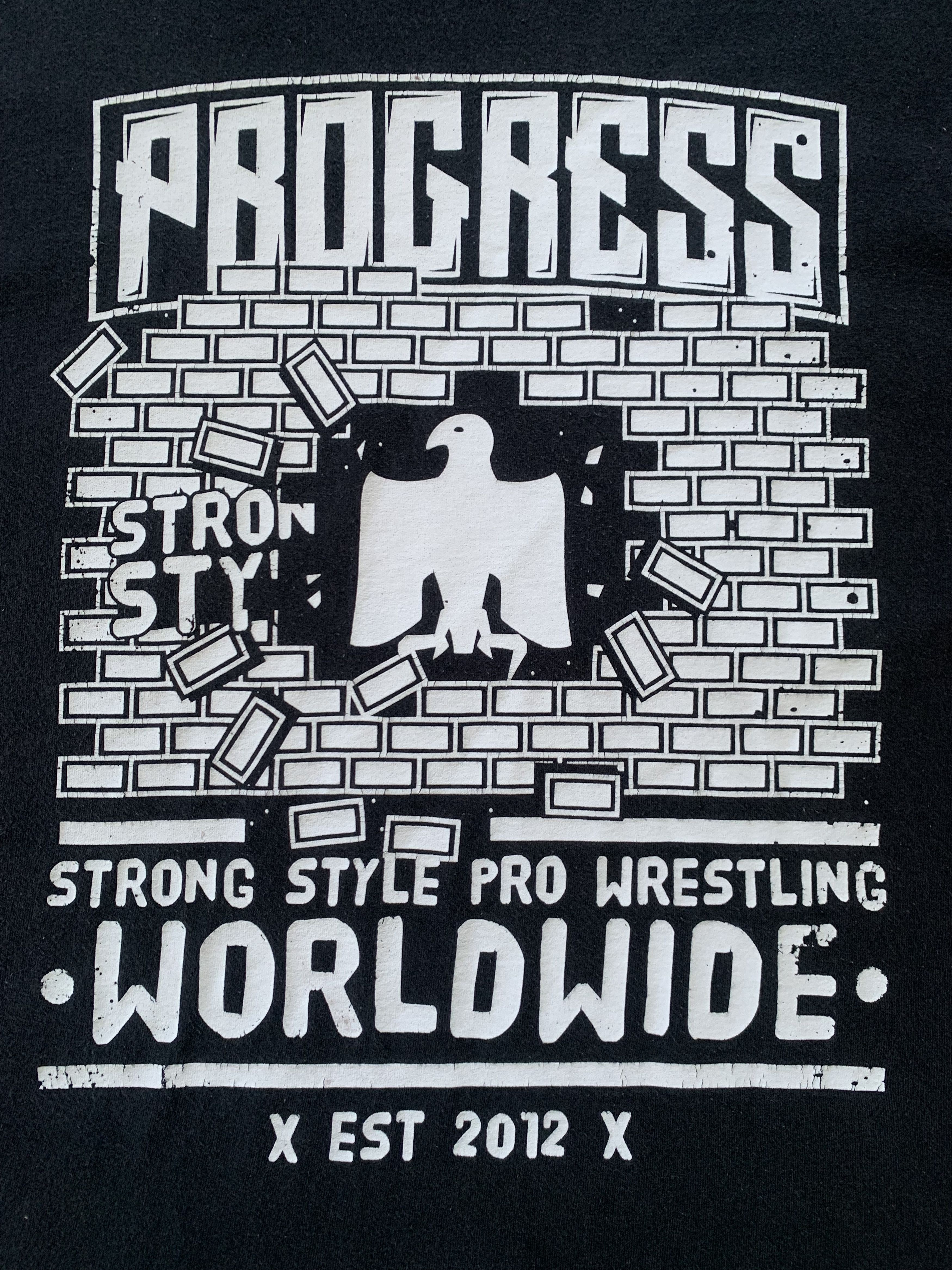 WWE Gildan Progress Wrestling Worldwide Printed T-Shirt Size US L / EU 52-54 / 3 - 5 Thumbnail