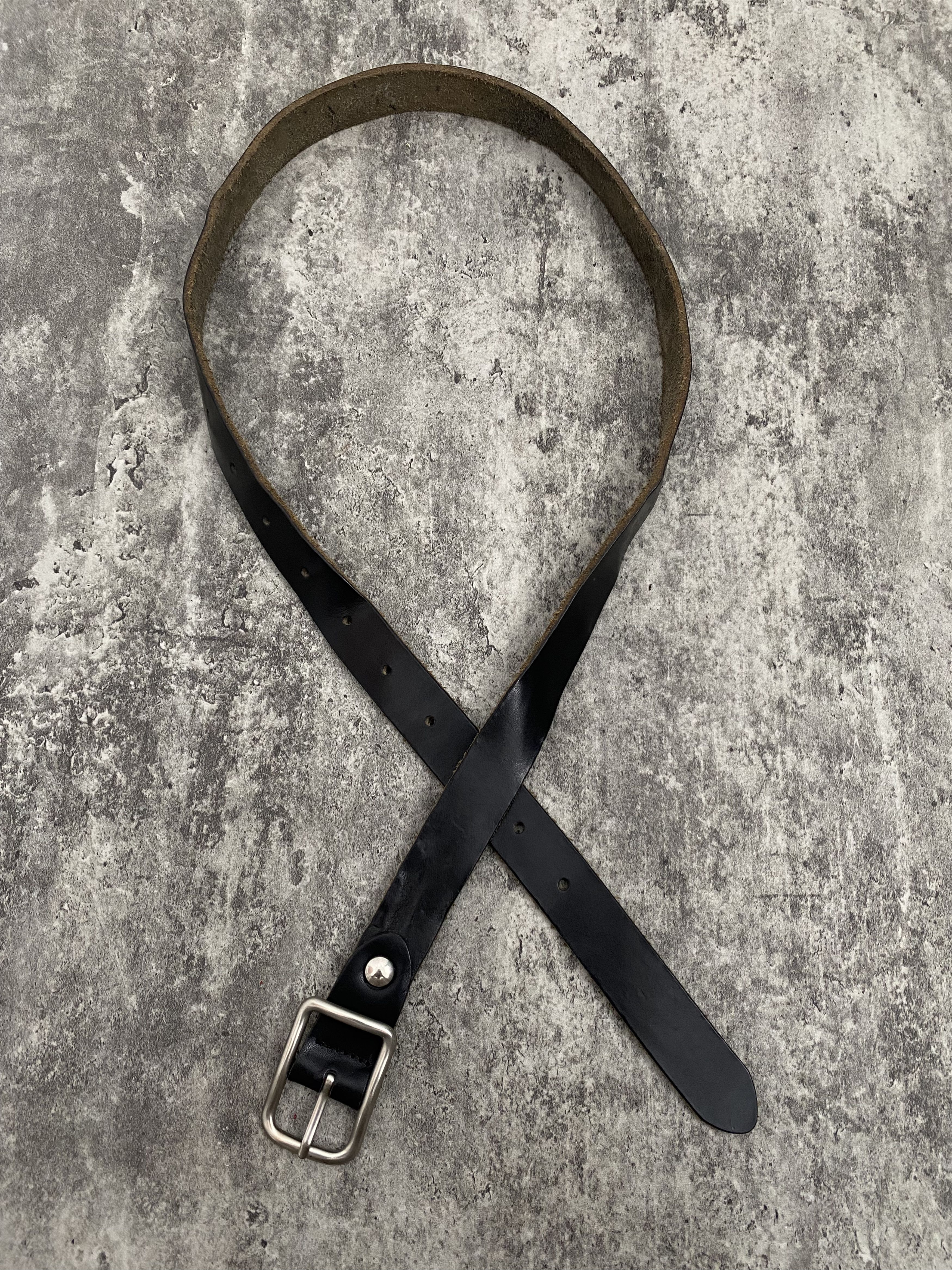 Y’s レザーベルト Yohji Yamamoto SEMI-GLOSS LEATHER 25MM BELT(FREE SIZE Black): Y's｜THE SHOP