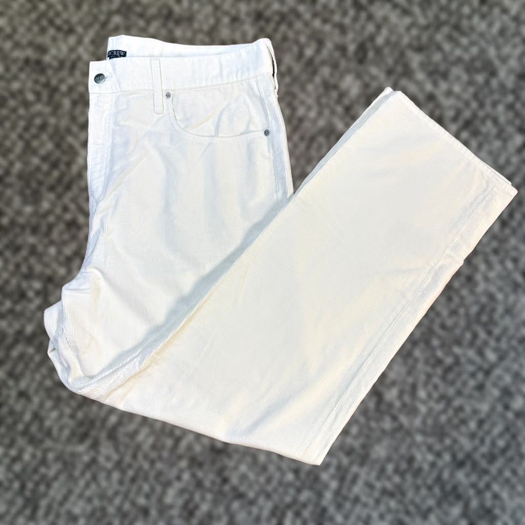 J.Crew J Crew Women's Pants 34 Loose Corduroy Cotton Casual Straight White 14 Size 36" / US 14 / IT 50 - 1 Thumbnail