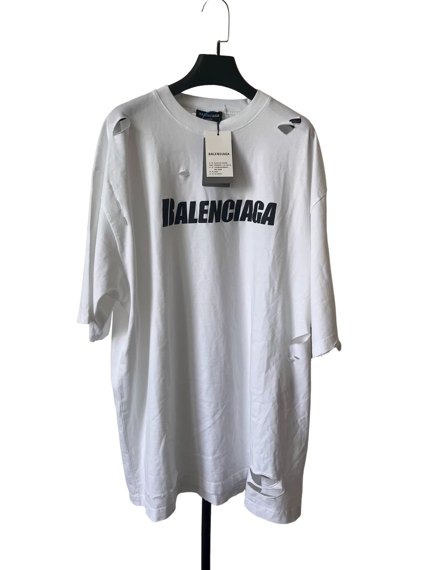 Balenciaga New Balenciaga Super Destroyed Mirror T-Shirt Summer24