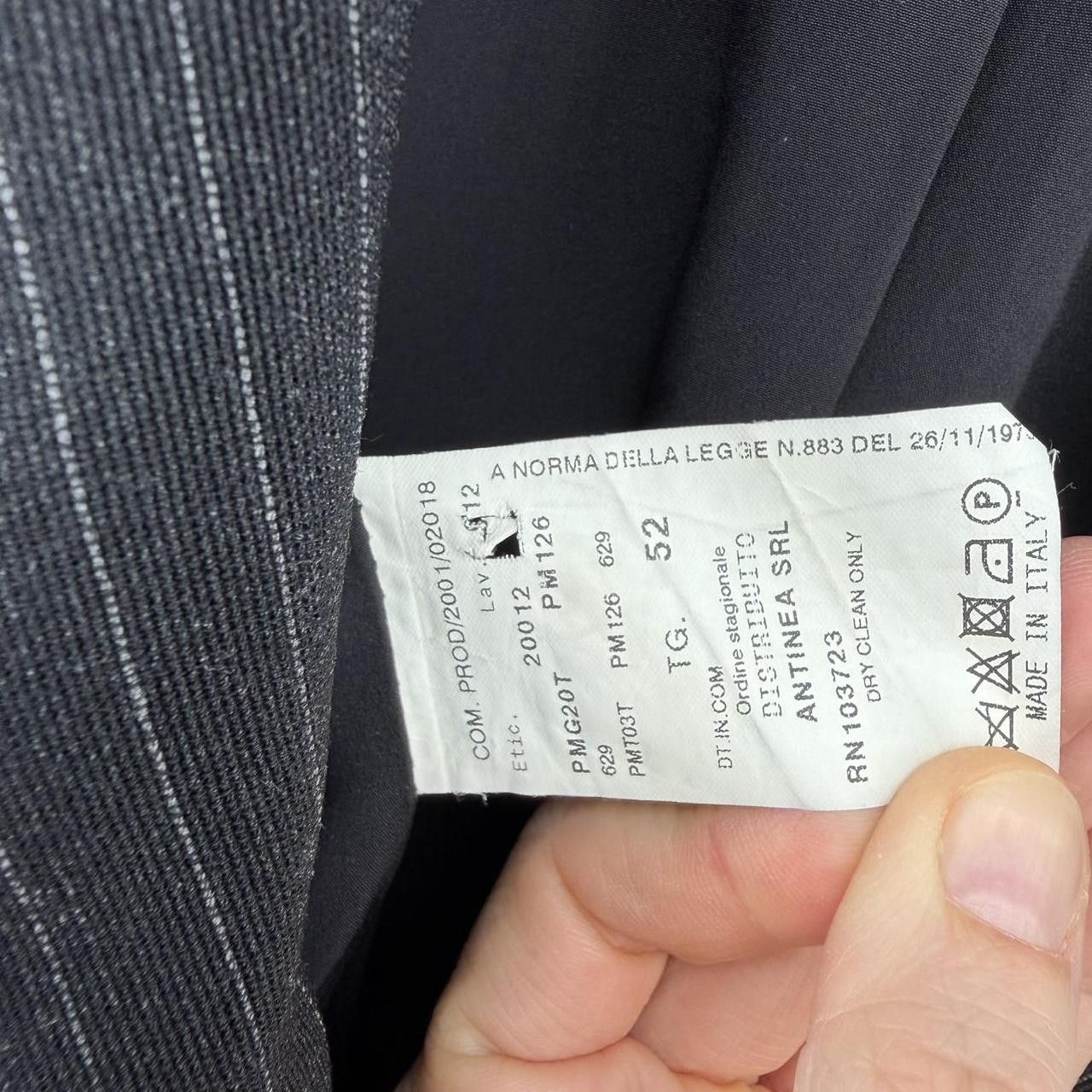 Armani Collezioni Armani Collezioni Women Blazer US 16 Black Pinstripe Wool Size XXL / US 16-18 / IT 52-54 - 3 Thumbnail