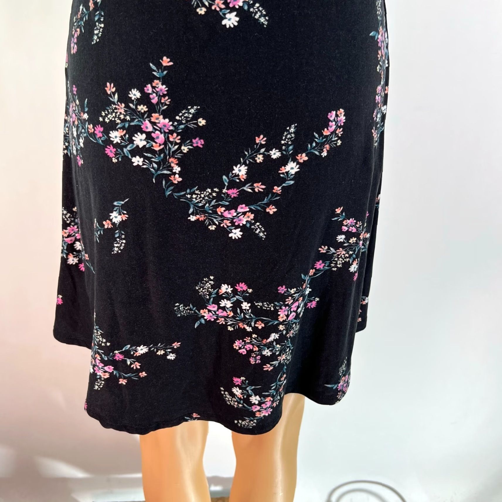 Vintage Pink Rose Casual Black Floral Daytime/Casual Dress Size S Womens Size S / US 4 / IT 40 - 7 Thumbnail