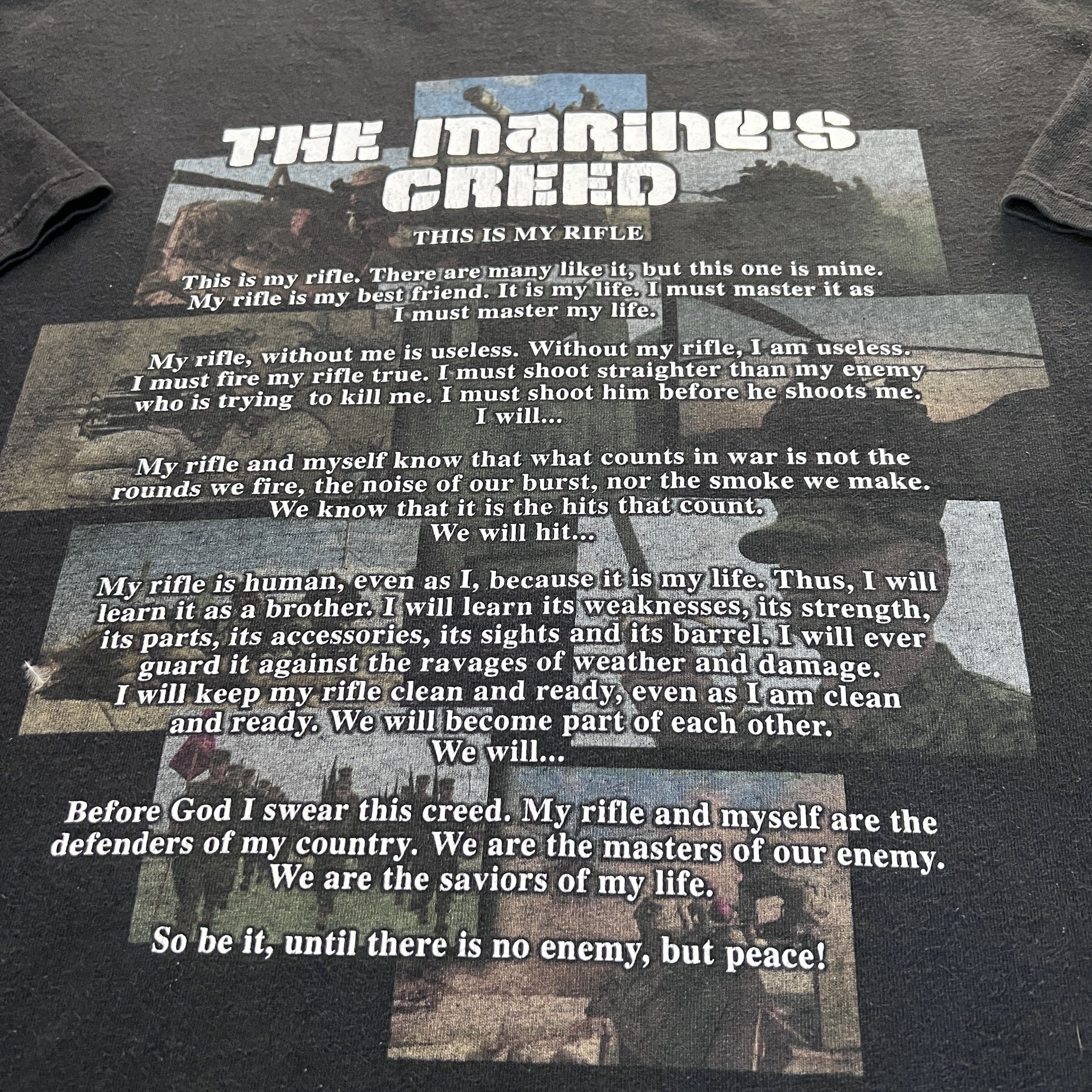 Vintage Vintage Y2K My Rifle The Creed of a US Marine Tee XL faded Size US XL / EU 56 / 4 - 5 Thumbnail