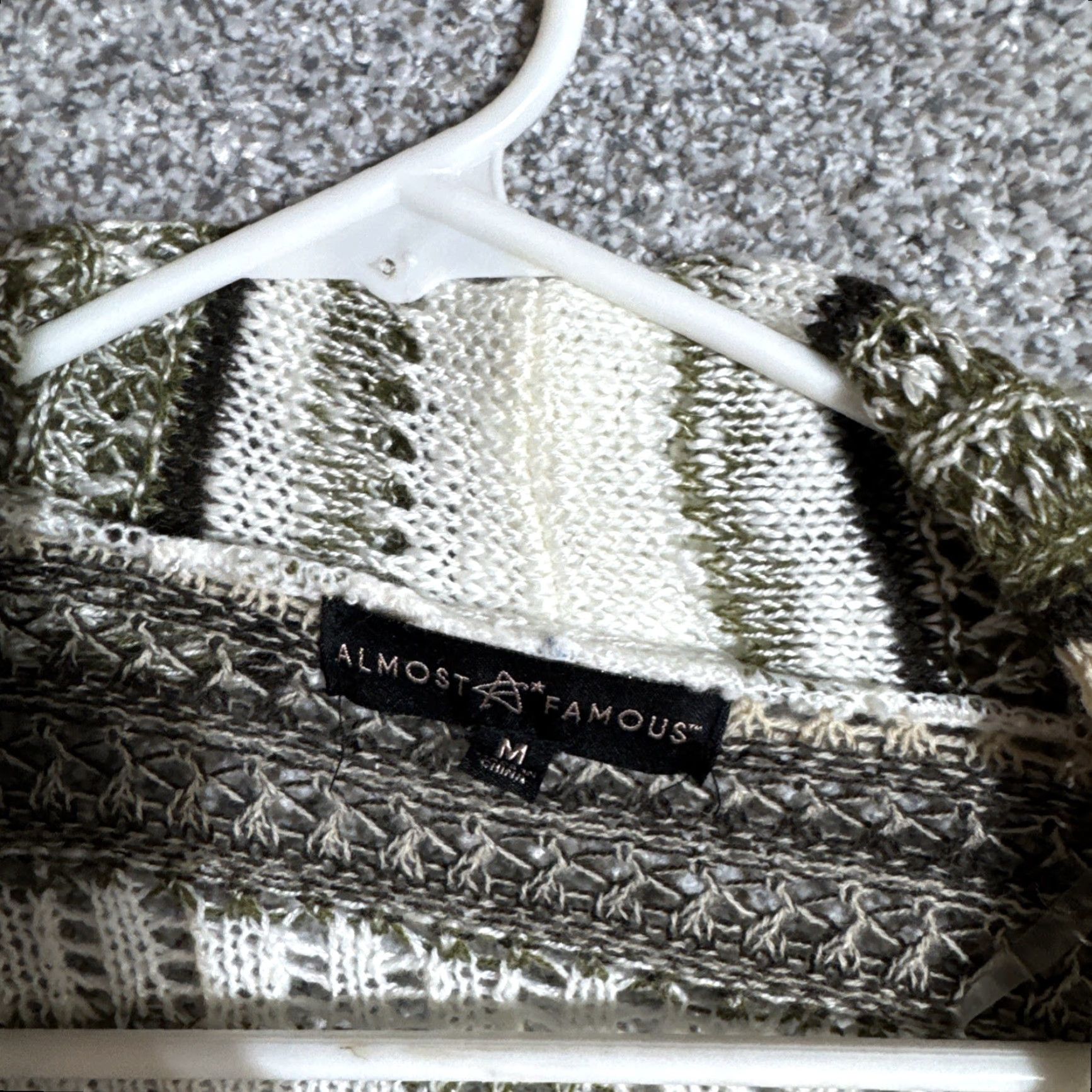 Almost Famous VINTAGE Boho Cardigan Sweater Womens M Lagenlook Tribal Southwestern Crochet Hippie Open-Knit Lightweight Oversized Relaxed 100% Acrylic Casual Travel Size M / US 6-8 / IT 42-44 - 7 Thumbnail
