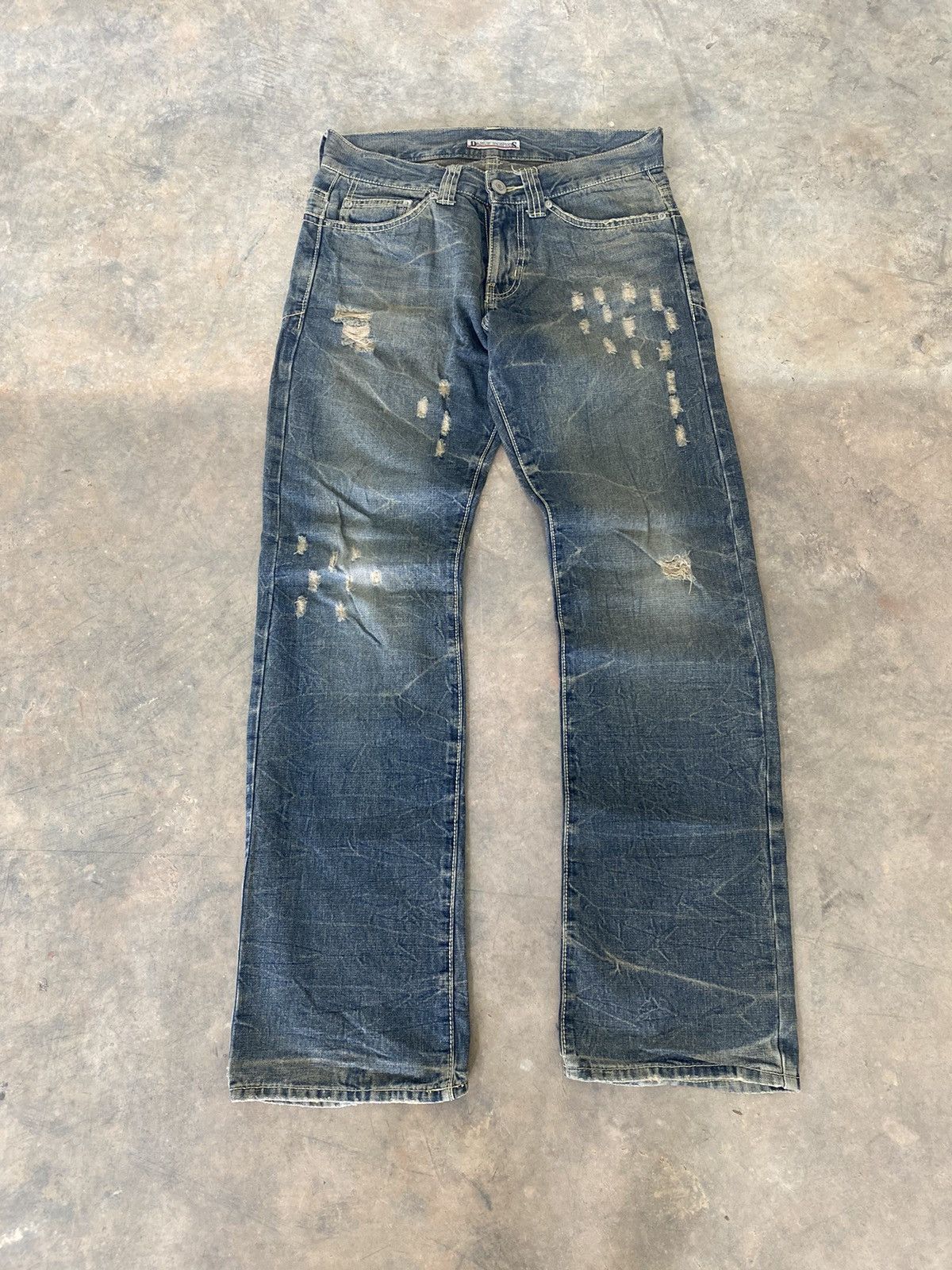 Hysteric Glamour Sick☠️ DS Claw Flare Jeans Distressed Punk Grunge Gothic Lgb Size US 31 - 2 Thumbnail