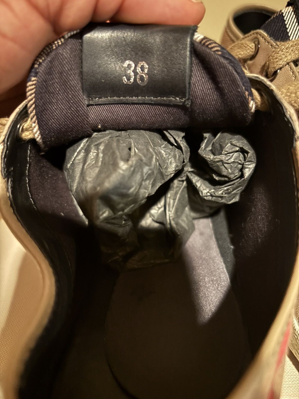 Burberry Vintage Housecheck Low Top Vulcanized Sneaker Size US 7.5 / IT 37.5 - 6 Thumbnail