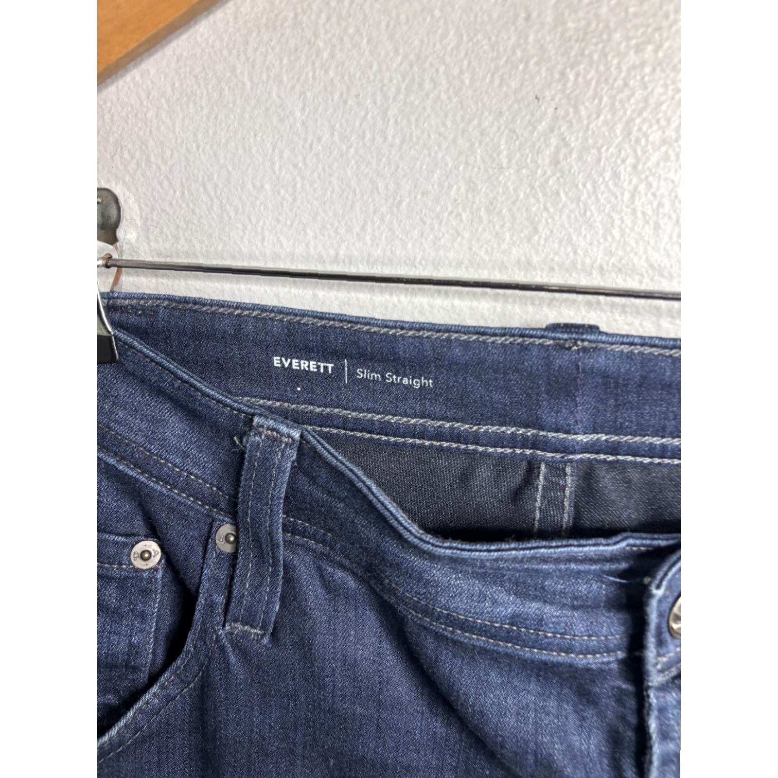 Denime AG Adriano Goldschmied Everett Jeans Mens Slim Straight 37x31 Blue Denim Size US 37 - 3 Thumbnail