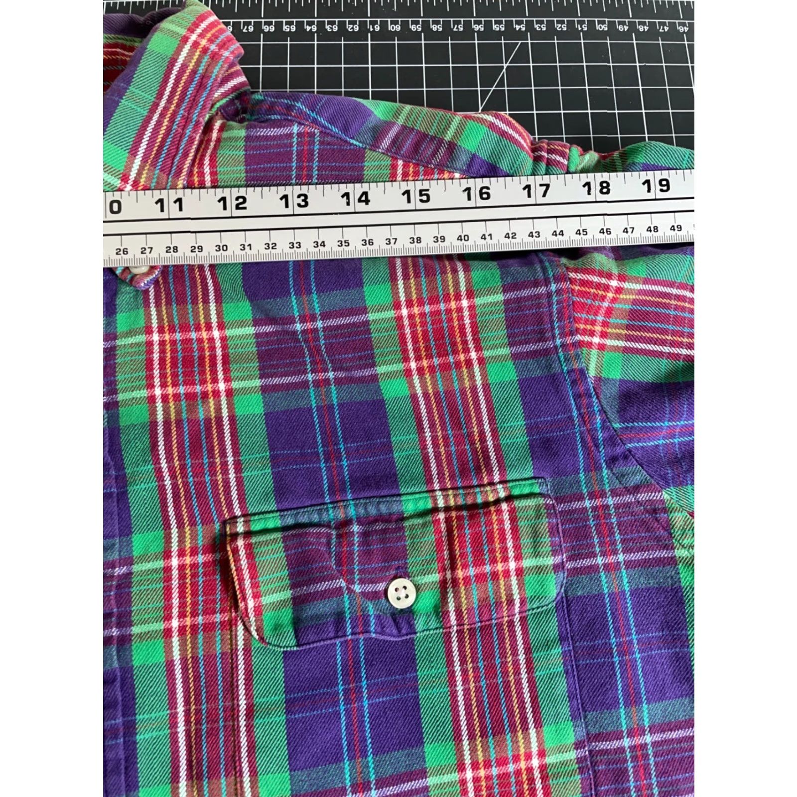 Ralph Lauren Ralph Lauren Workshirt Shirt Mens Medium Purple Plaid Flannel Button-Down Collar Casual Size US M / EU 48-50 / 2 - 7 Thumbnail