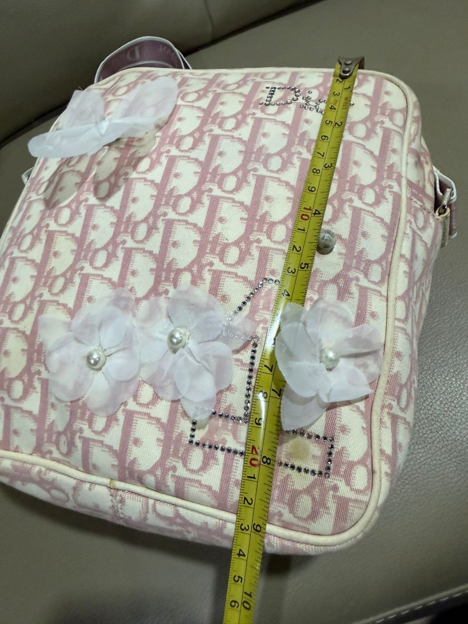 Dior Authentic Christian Dior Pink Floral Trotter Oblique Bag Size ONE SIZE - 12 Thumbnail