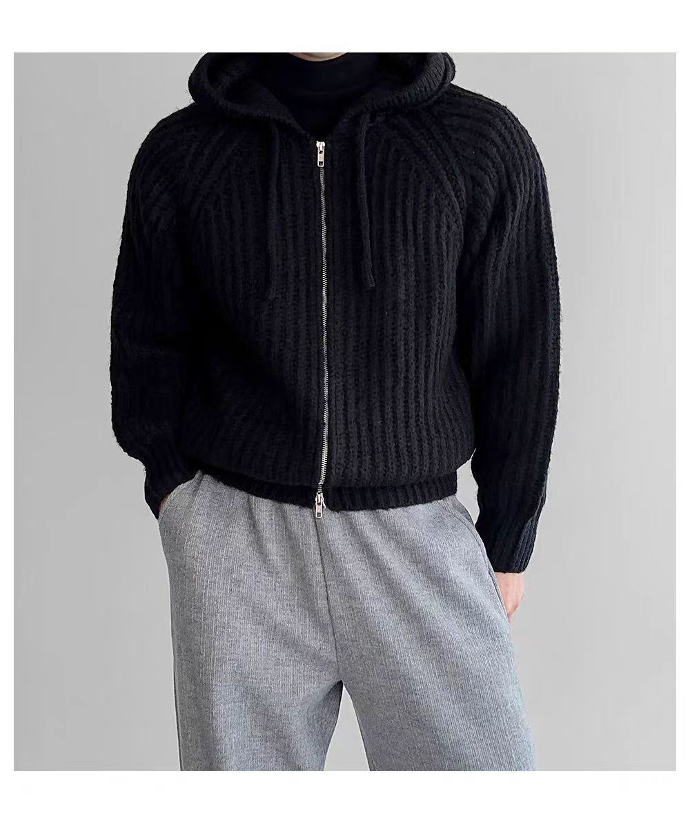 Japanese Brand Vintage Knit Thick Sweater Black L Hooded Jacket Coat Size US L / EU 52-54 / 3 - 6 Thumbnail