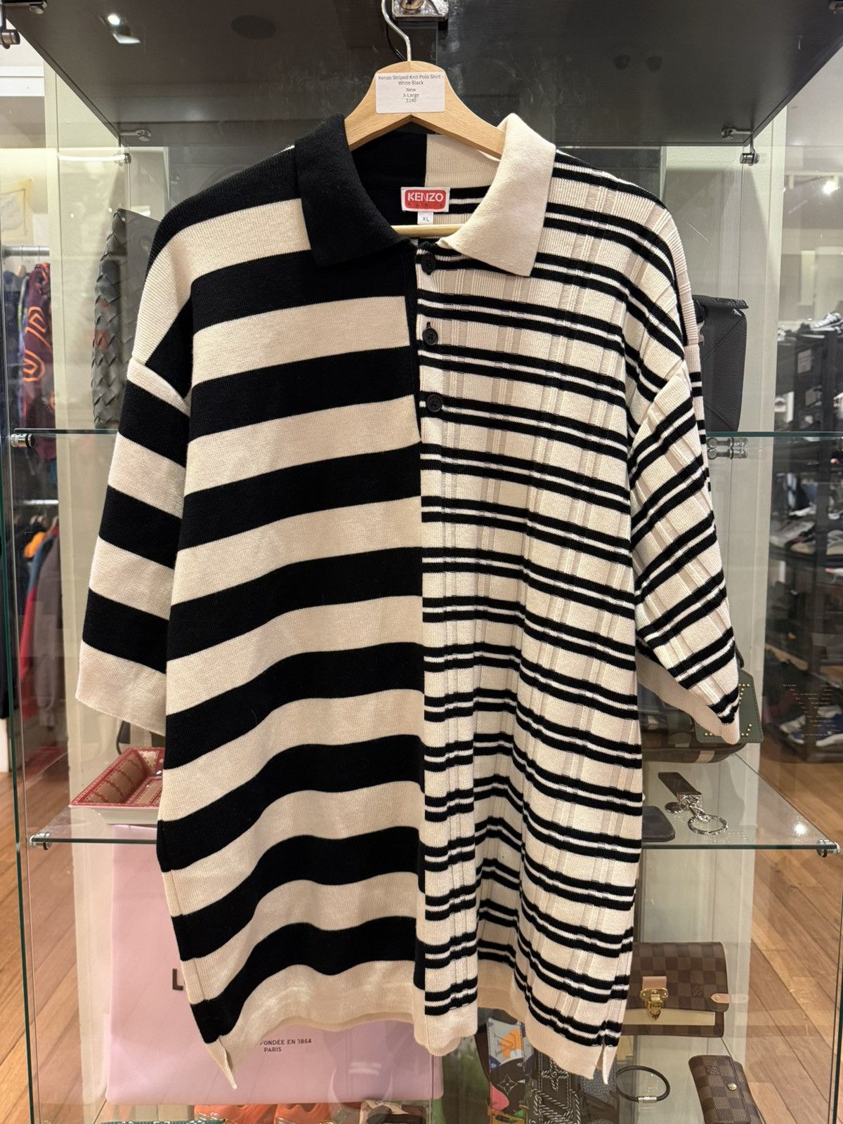 Kenzo Kenzo Striped Knit Polo Shirt Size US XL / EU 56 / 4 - 1 Thumbnail