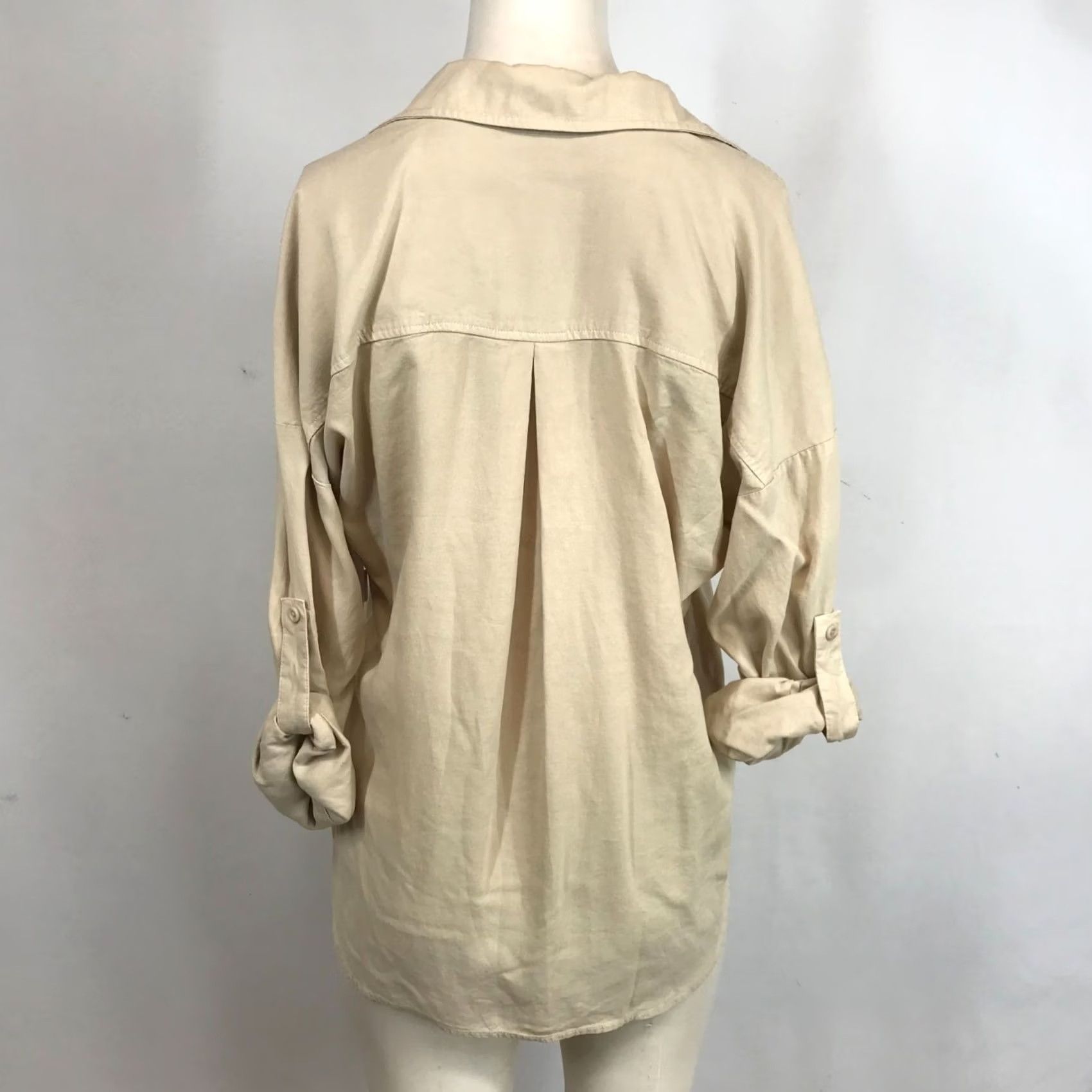 CLOT CLOTH & STONE WOMEN'S S SMALL WARM OAT LONG SLEEVE BUTTON UP TOP SHIRT Size S / US 4 / IT 40 - 5 Thumbnail