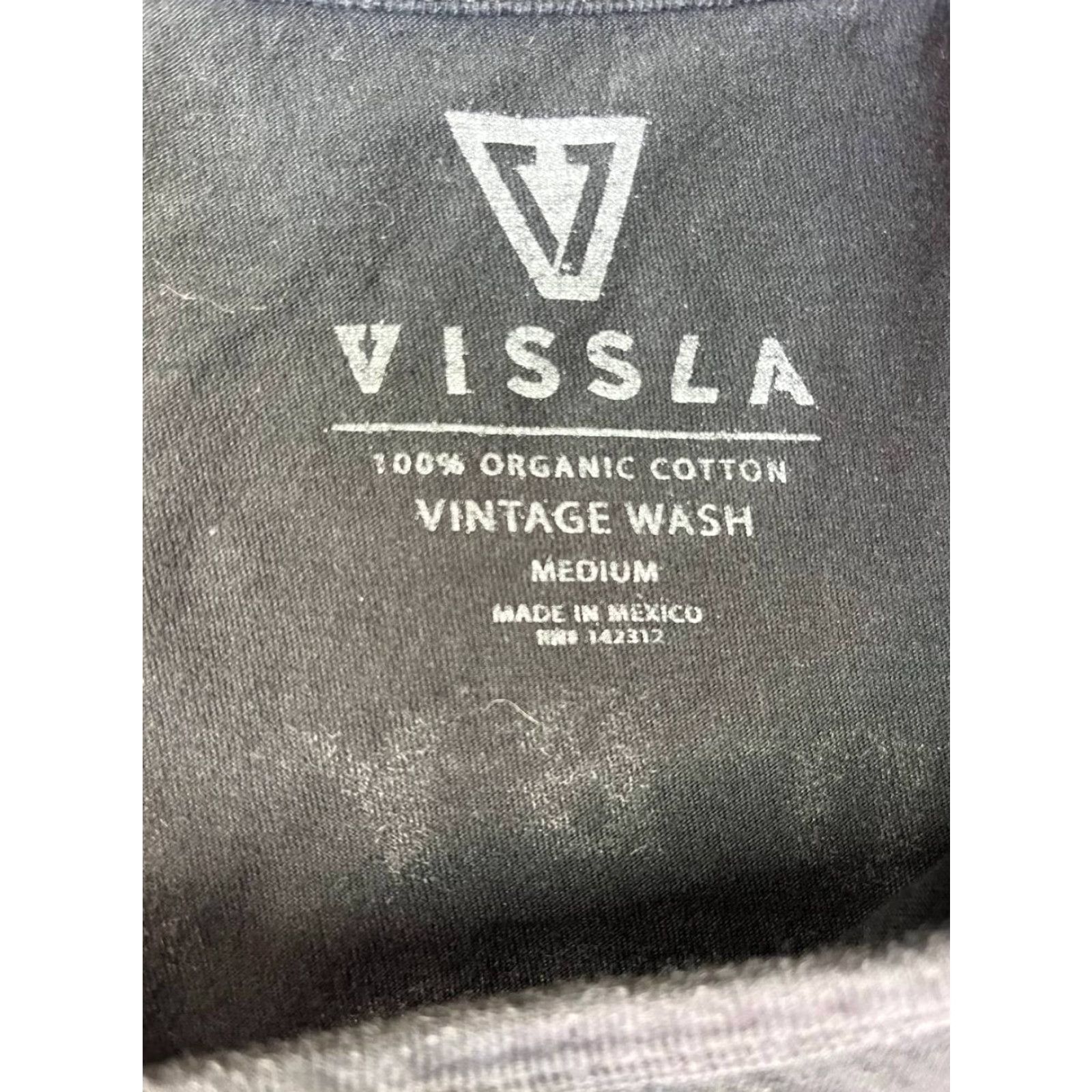 Vissla Vissla T-Shirt 100% Organic Cotton Black Short Sleeve Crew Neck Men Size M Double Sided Logo Pocket Size US M / EU 48-50 / 2 - 6 Thumbnail