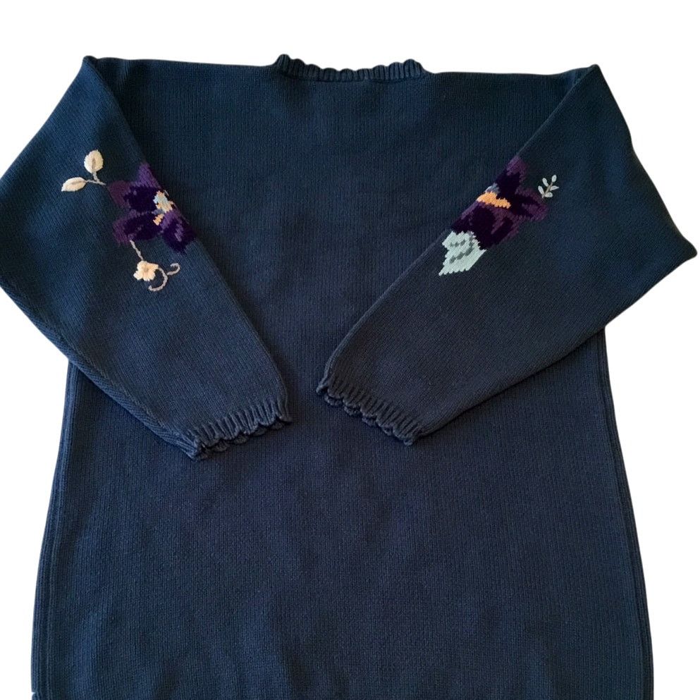 Northern Reflections Northern Reflections Sweater Forest Green Violets Medium Size M / US 6-8 / IT 42-44 - 2 Thumbnail