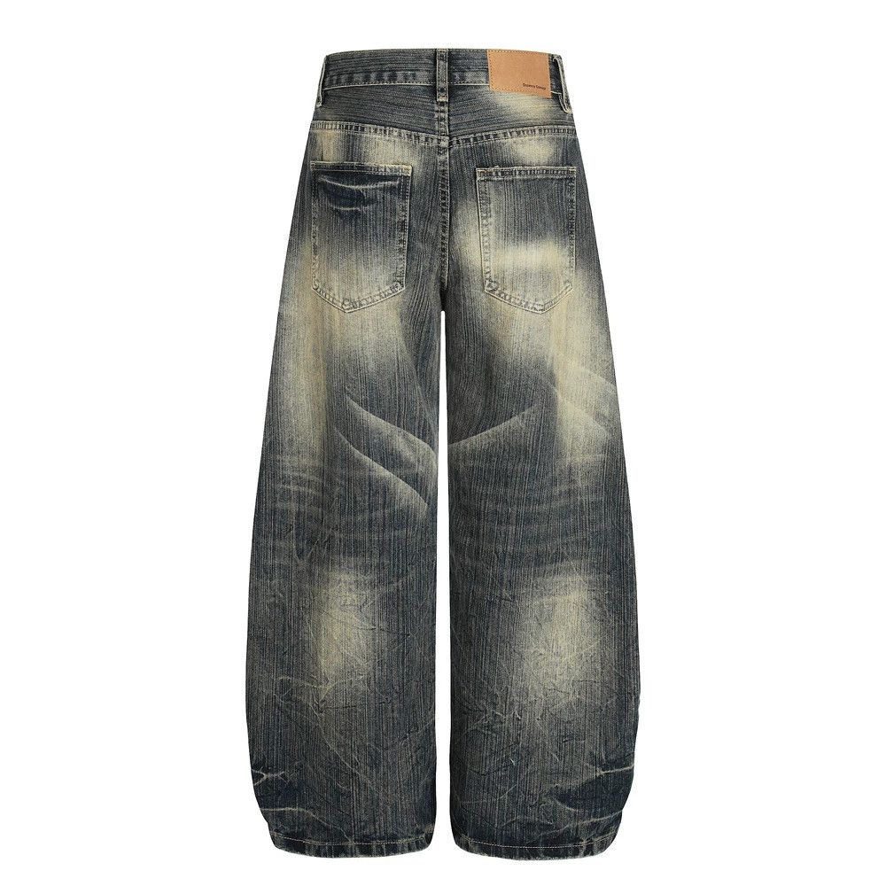 Vintage Retro punk distressed washed wide-leg scimitar jeans Size US 34 / EU 50 - 2 Thumbnail