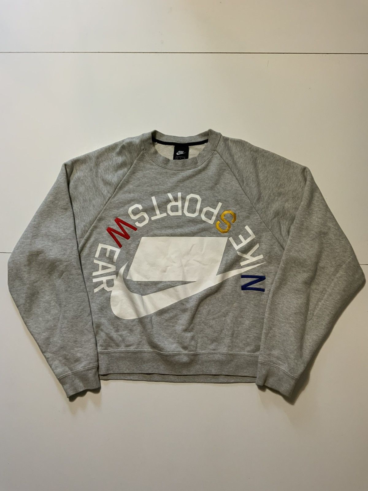 Nike Nike NSW Block Swoosh Logo Terry Crew Pullover Sweatshirt Size US S / EU 44-46 / 1 - 2 Thumbnail
