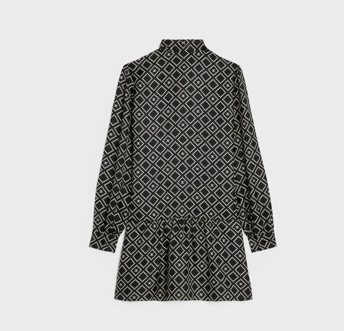 Celine o1bcso1str0126 2R95O471Z Basque Mini Dress in Black/Vanilla Size XS / US 0-2 / IT 36-38 - 2 Thumbnail