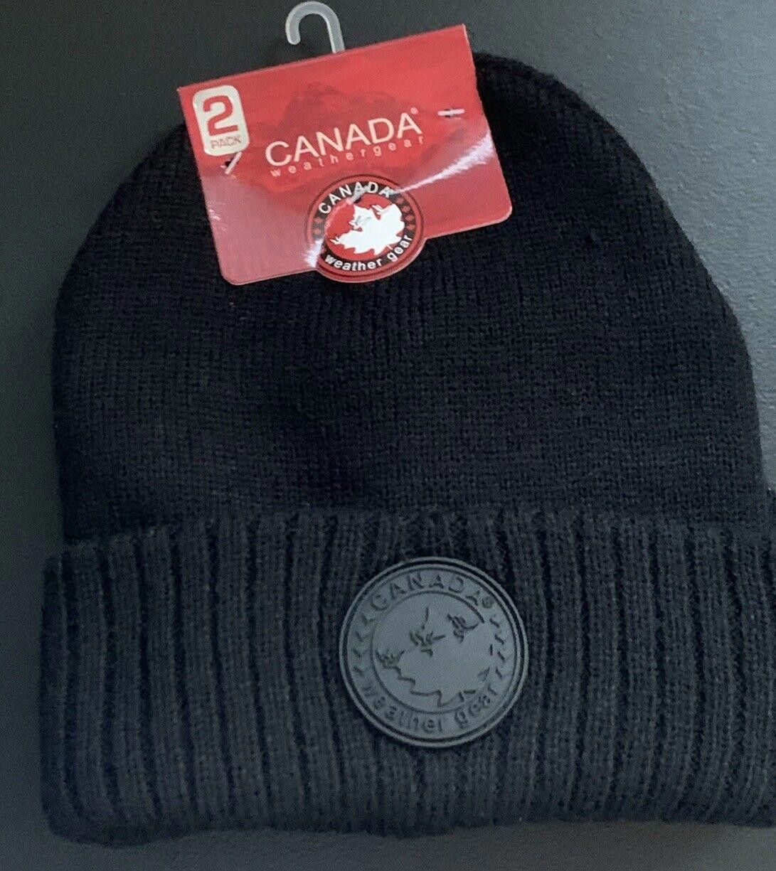 Other Canada Weather Gear Men’s 2 Pack Beanies Hats NEW Black NEW Size ONE SIZE - 1 Thumbnail