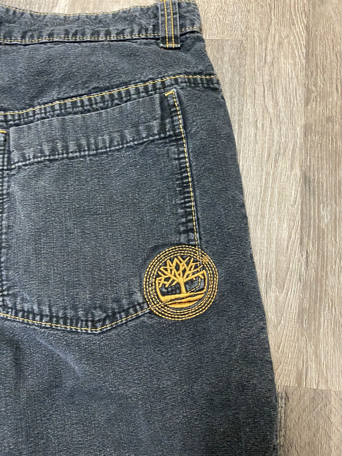 Timberland Baggy Embroidered Logo Denim Jean Shorts y2k