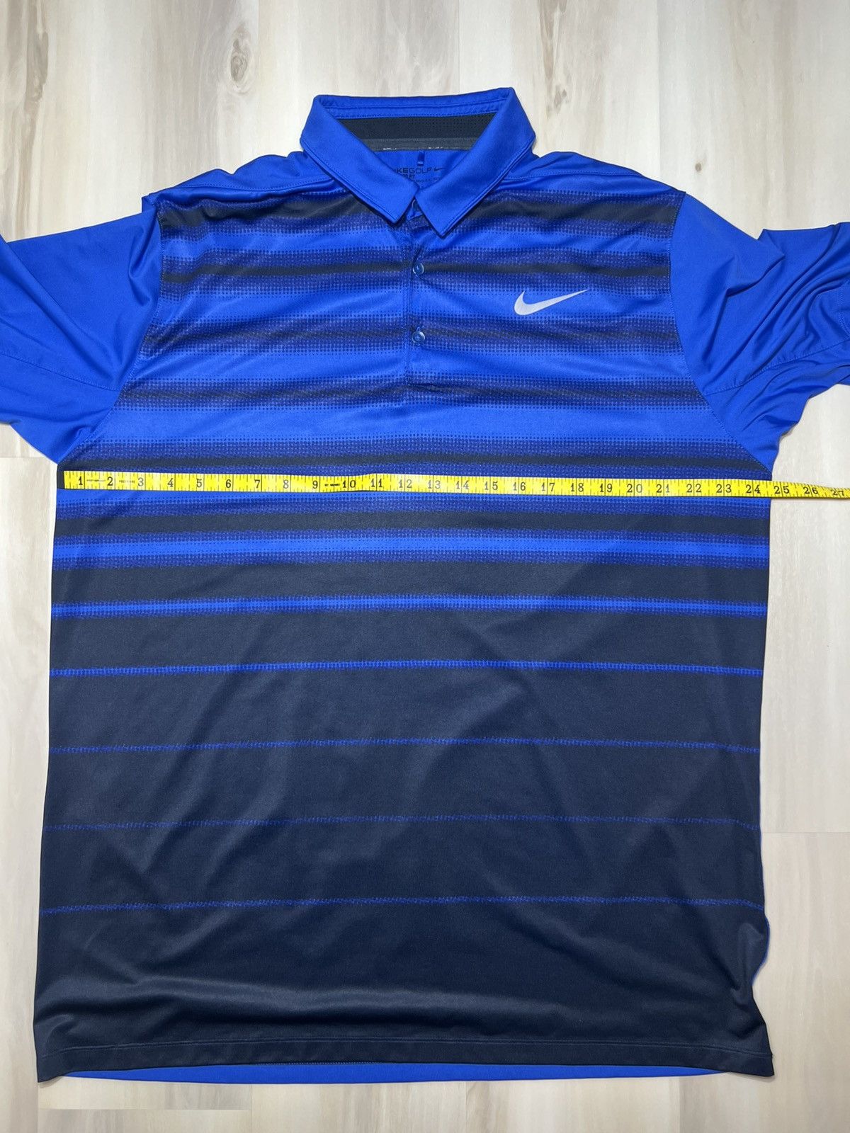 Nike Nike Golf Standard Fit golf Polo Shirt XL Mens Blue Striped Size US XL / EU 56 / 4 - 6 Thumbnail