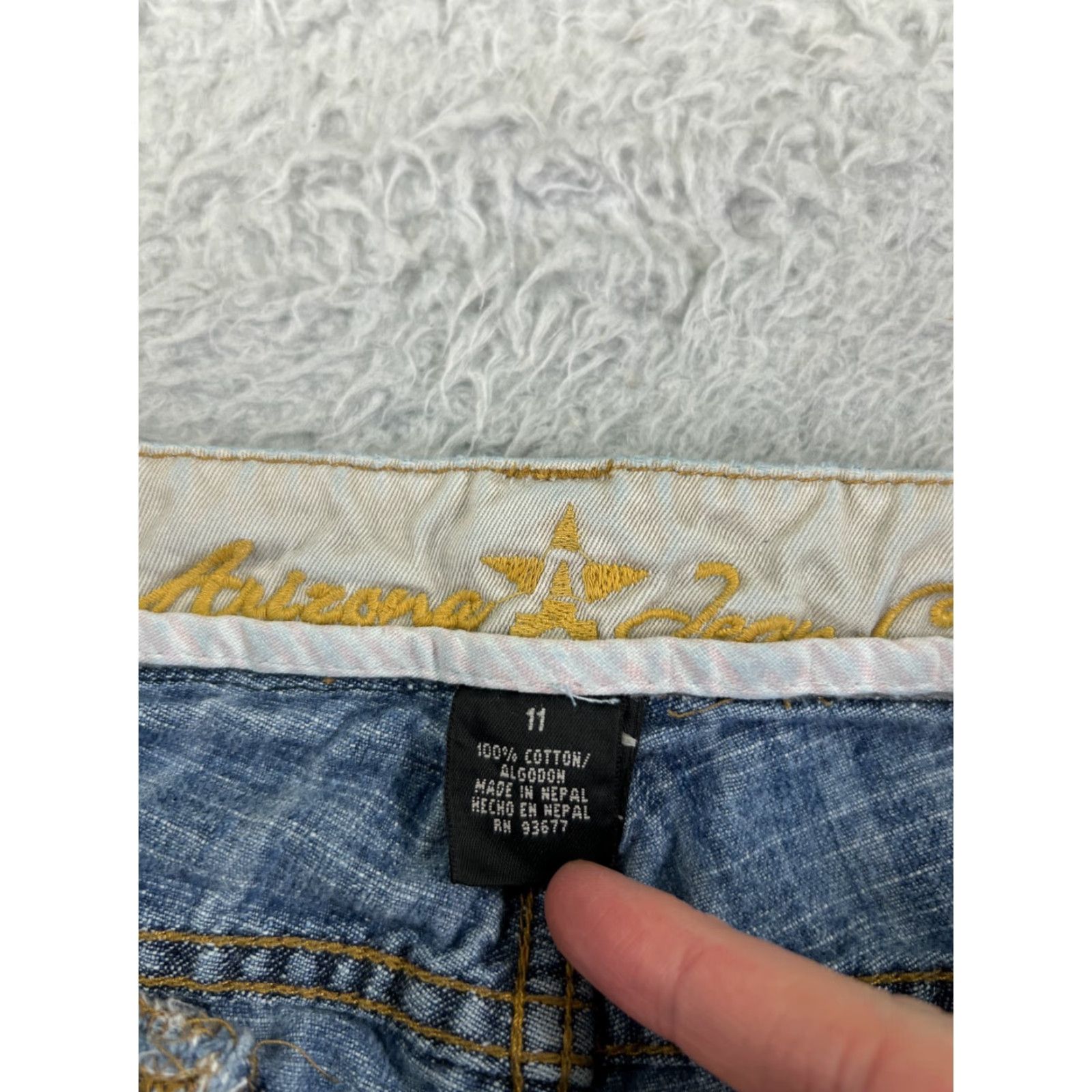 Vintage Arizona Jeans Co Jeans Womens 11 Blue Denim Low Rise Flared 30x29 Cotton Button Zipper 5-Pocket Design Regular Vintage? No — Wait Size 32" / US 10 / IT 46 - 6 Thumbnail