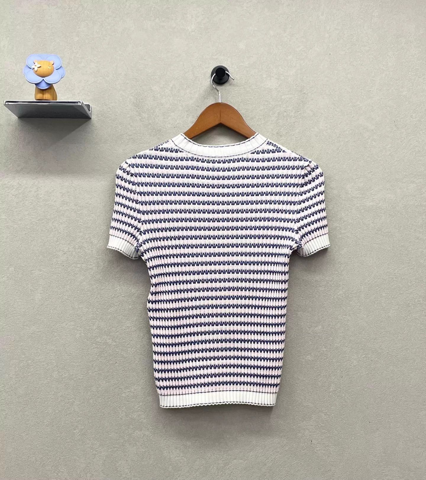 Chanel Chanel Knit Striped Short-Sleeve Top Size 36 Star Size XS / US 0-2 / IT 36-38 - 2 Thumbnail