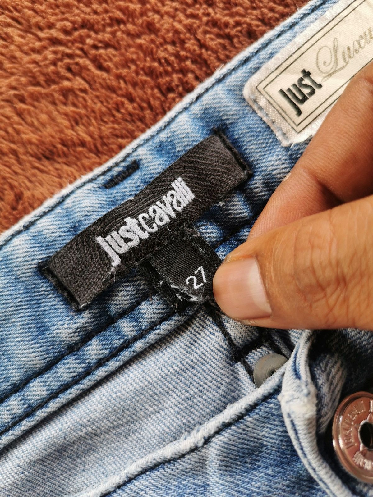 Roberto Cavalli Just Cavalli Boro Thrashed Distressed Skinny Denim Jeans Size 28" / US 6 / IT 42 - 9 Thumbnail