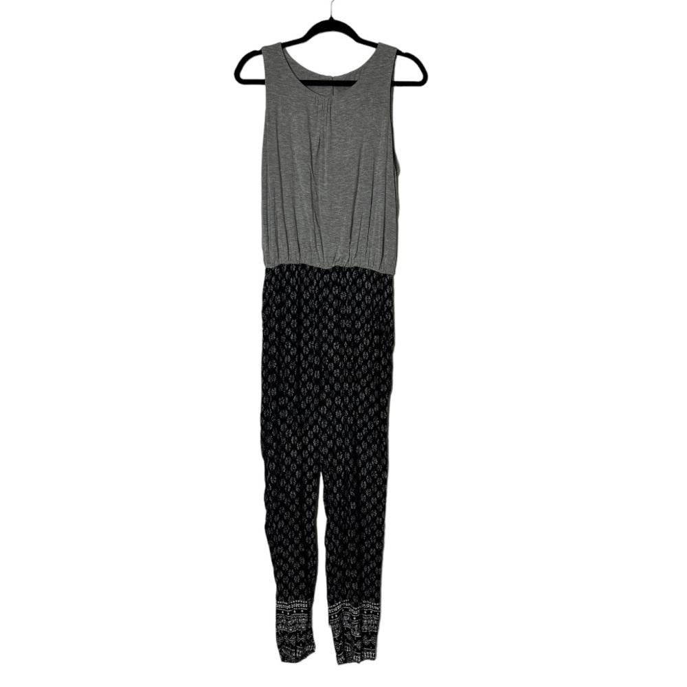 Designer Anthropologie l Hei Hei Rhodes Gray Navy Jumpsuit Medium Size 32" / US 10 / IT 46 - 2 Thumbnail
