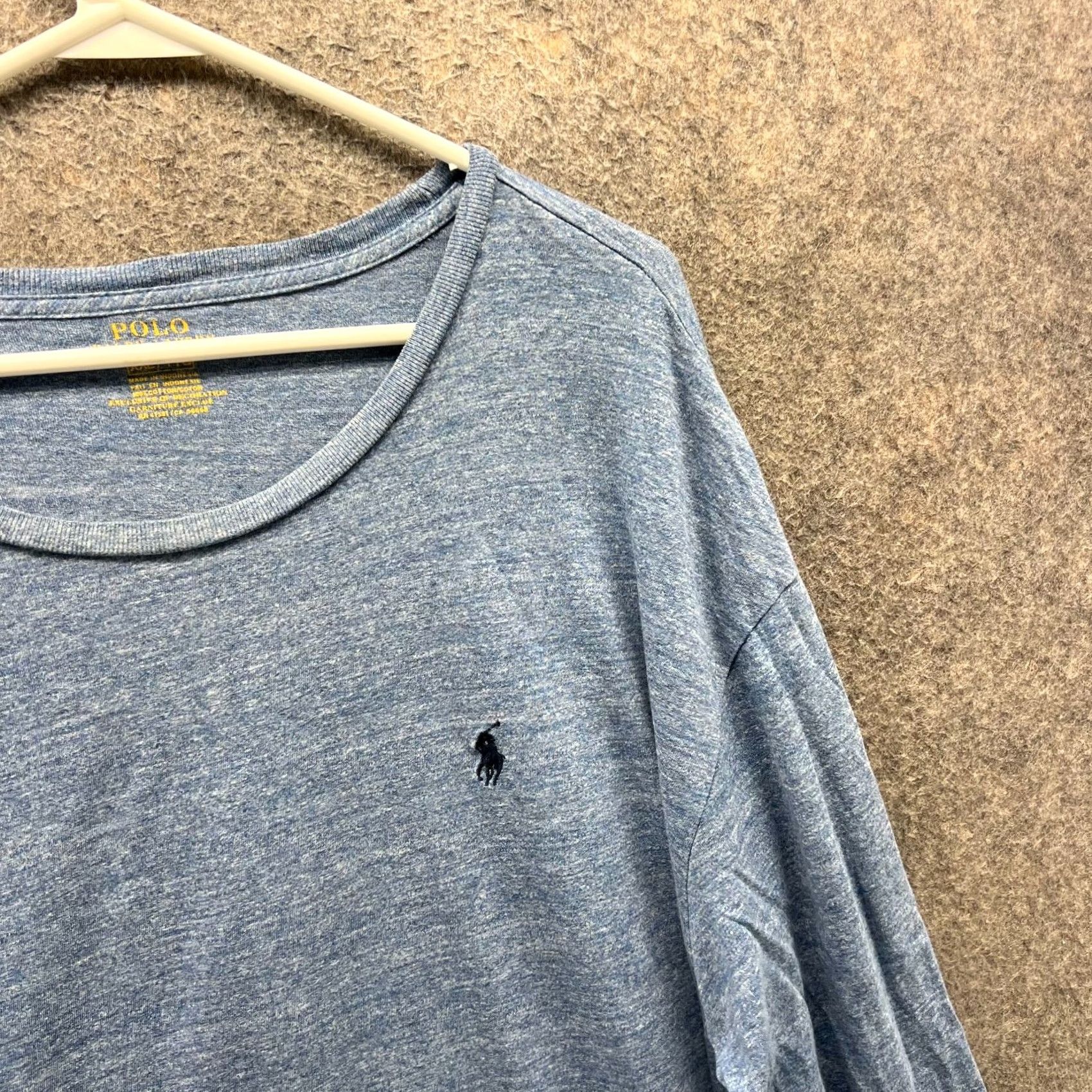 Polo Ralph Lauren Polo Ralph Lauren Shirt Mens XXL Blue Long Sleeve Crewneck Heather Embroidered Size US XXL / EU 58 / 5 - 7 Thumbnail