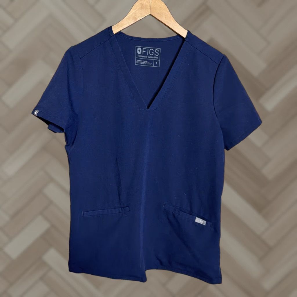 Vintage Figs FW1100 Technical Collection Scrub Top Size S Women Blue Size S / US 4 / IT 40 - 1 Thumbnail