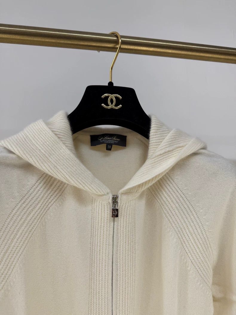 Loro Piana LORO PIANA Cream white cashmere cap sweater Size XS / US 0-2 / IT 36-38 - 4 Thumbnail