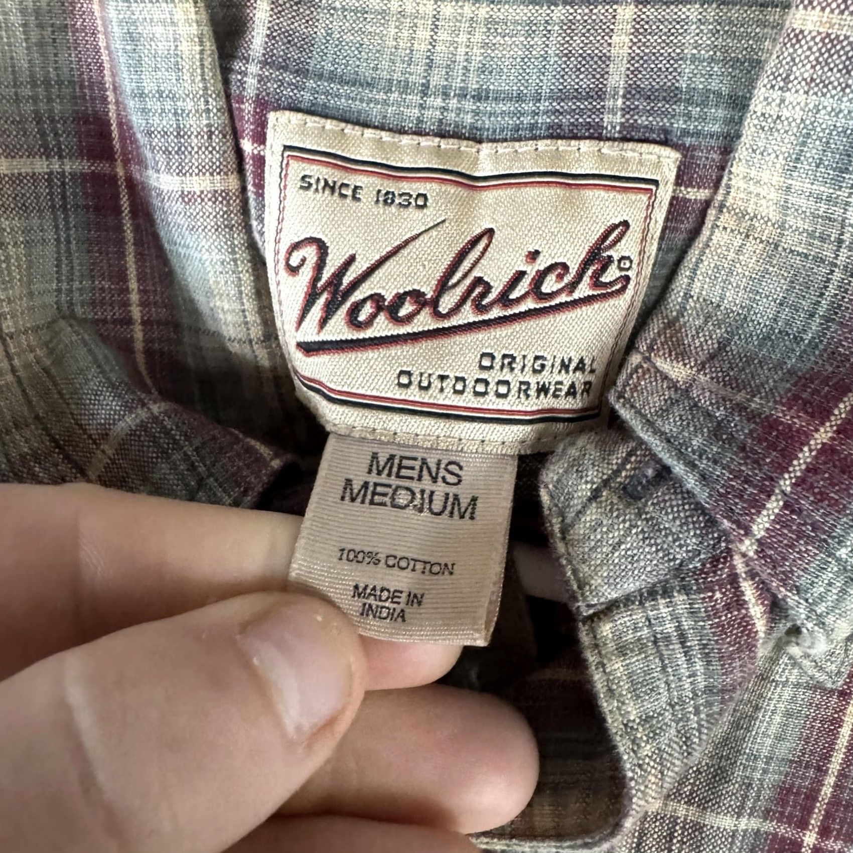 Vintage Woolrich Shirt Mens Medium Beige Plaid Short Sleeve Button Front Casual Size US M / EU 48-50 / 2 - 6 Thumbnail