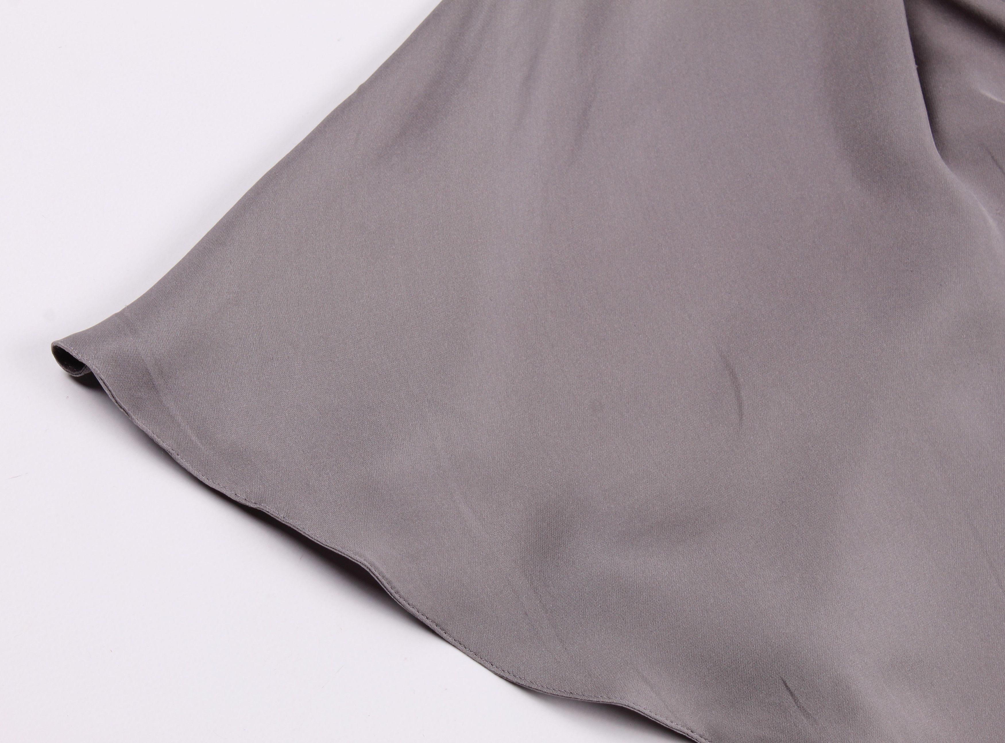Giorgio Armani Vintage Giorgio Armani Silk Silver Top Blouse Size S / US 4 / IT 40 - 7 Thumbnail