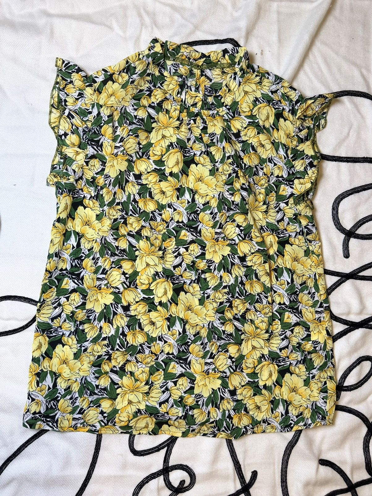 Other Women's Ruffle Short Sleeve Summer Trendy Floral Trim Neck Size M / US 6-8 / IT 42-44 - 4 Thumbnail
