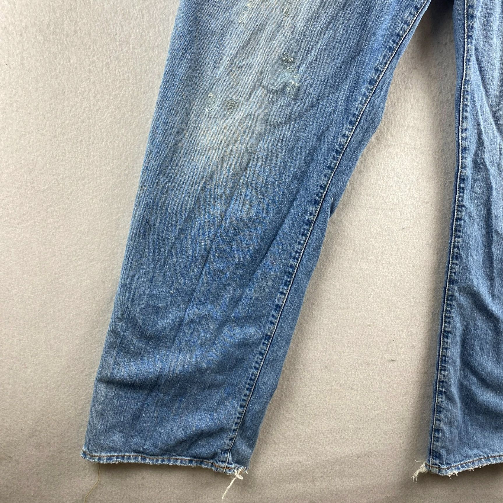 Lucky Brand Lucky Brand Jeans Mens 38 Blue Distressed Straight 5-Pocket Denim Relaxed Regular Zip Belt Loops Inseam 32 N/A Size US 38 / EU 54 - 6 Thumbnail